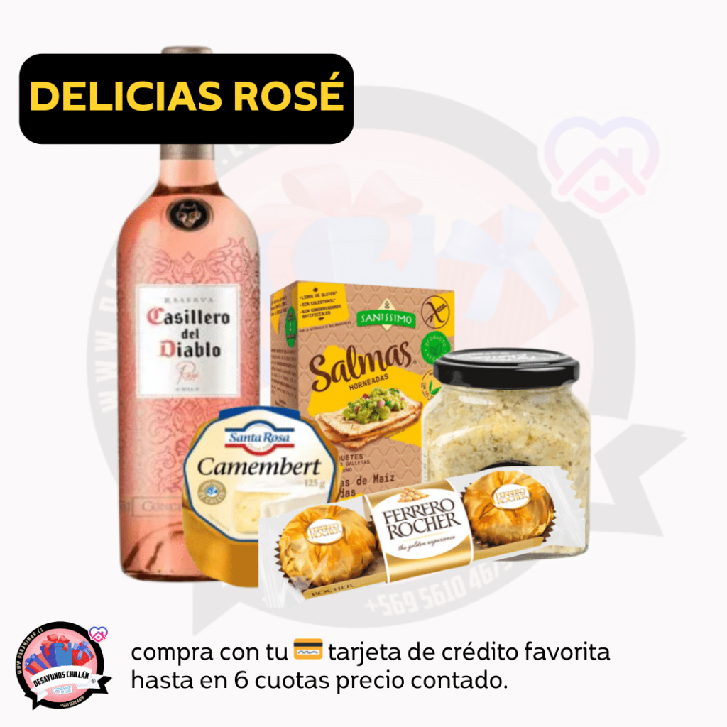 Delicias rosé 🍇. Regalo gourmet a domicilio en chillán